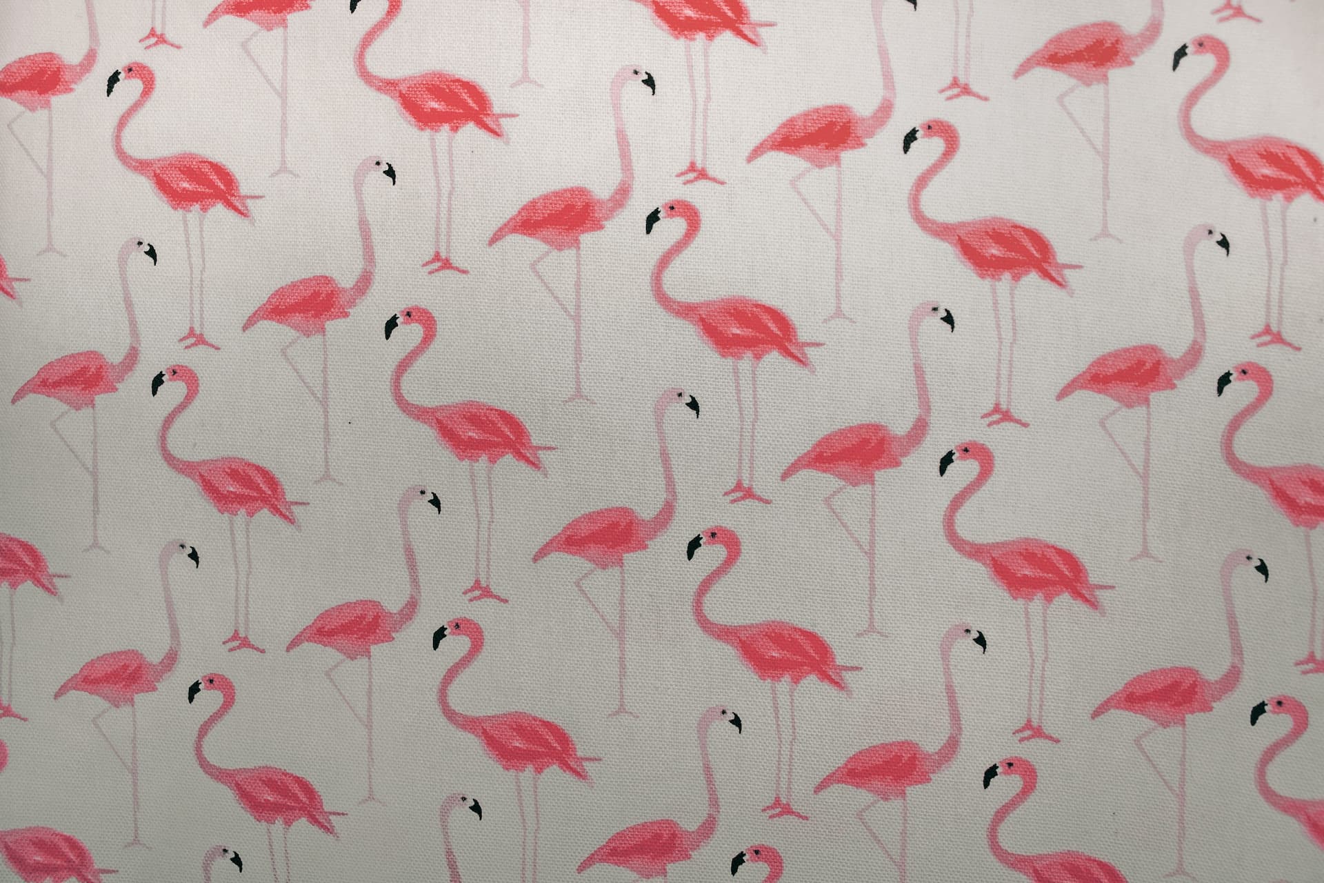 Papel pintado con flamencos en un dormitorio.